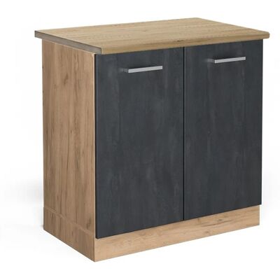Vicco Unterschrank für Spüle R-Line Schwarzbeton / Golden Eiche - Küchenschrank Vicco Unterschrank für Spüle R-Line Schwarzbeton / Golden Eiche - Küchenschrank