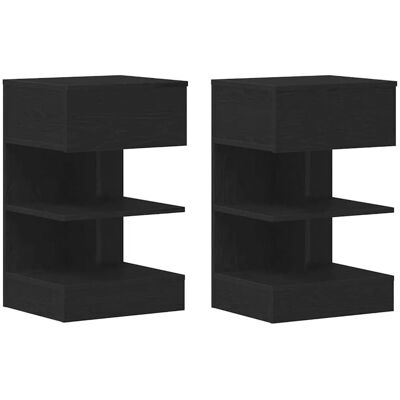 Vidaxl Nachttisch Schwarz Eiche 40x35x65 cm MDF Vidaxl Nachttisch Schwarz Eiche 40x35x65 cm MDF