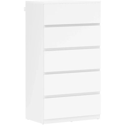 HOMCOM Kommode Holzwerkstoff 55L x 34B x 100H cm Weiß HOMCOM Kommode Holzwerkstoff 55L x 34B x 100H cm Weiß