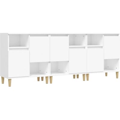 Maisonchic 3-tlg. Weiße moderne Holz-Sideboards - Stauraum Maisonchic 3-tlg. Weiße moderne Holz-Sideboards - Stauraum