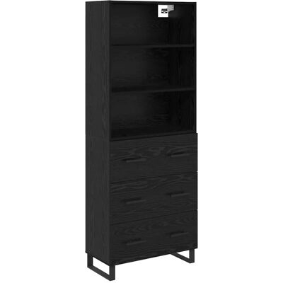 vidaXL Highboard Wandmontiert 2 Stk Schwarz Eichen-Optik Holzwerkstoff 3416127 vidaXL Highboard Wandmontiert 2 Stk Schwarz Eichen-Optik Holzwerkstoff 3416127