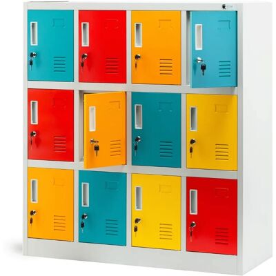 DELUKE JAN NOWAK Schließfachschrank Spind Kindergarten OLA 12 Fächer 120 x 109 x 45 cm Mehrfarbig DELUKE JAN NOWAK Schließfachschrank Spind Kindergarten OLA 12 Fächer 120 x 109 x 45 cm Mehrfarbig