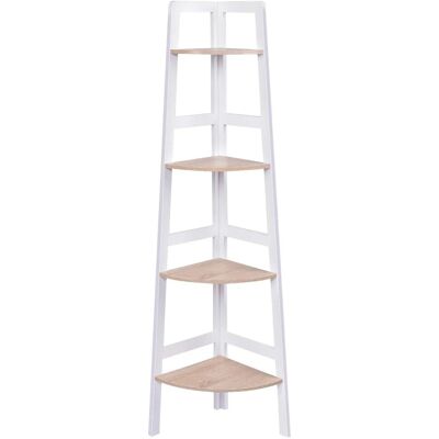 Costway Eckregal 4 Ebenen 32 x 32 x 138 cm Holz Weiß Costway Eckregal 4 Ebenen 32 x 32 x 138 cm Holz Weiß