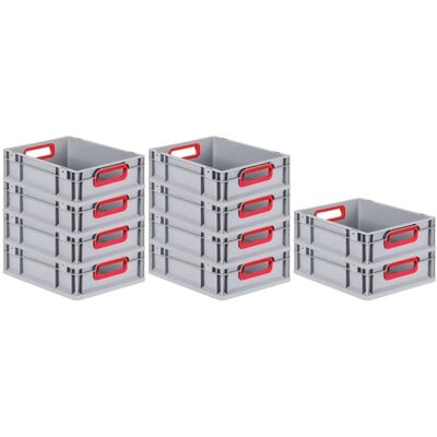 PROREGAL Spar Set 5x Eurobox Nextgen Color HxBxT 22 x 30 x 40 cm 20 Liter Griffe Rot Geschlossen Glatter Boden Eurobehälter Transportbox PROREGAL Spar Set 5x Eurobox Nextgen Color HxBxT 22 x 30 x 40 cm 20 Liter Griffe Rot Geschlossen Glatter Boden Eurobehälter Transportbox