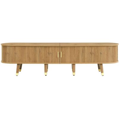 okwish TV Schrank mit Schiebetüren Stauraum 175x38x45cm Braun okwish TV Schrank mit Schiebetüren Stauraum 175x38x45cm Braun