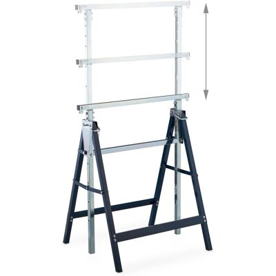Relaxdays Gerüstbock 2er Set Stahl Blau Silber Höhenverstellbar 130 cm x 68,5 cm x 58 cm 4,6 kg Relaxdays Gerüstbock 2er Set Stahl Blau Silber Höhenverstellbar 130 cm x 68,5 cm x 58 cm 4,6 kg