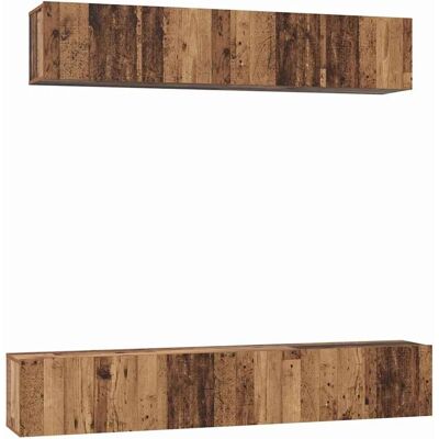 vidaXL TV-Schrank Set Wandmontiert 5-Tlg Altholz Holzwerkstoff 3393405 vidaXL TV-Schrank Set Wandmontiert 5-Tlg Altholz Holzwerkstoff 3393405