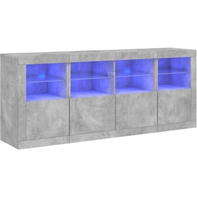vidaXL Sideboard mit LED-Leuchten Betongrau 163x37x67 cm 3209075 vidaXL Sideboard mit LED-Leuchten Betongrau 163x37x67 cm 3209075