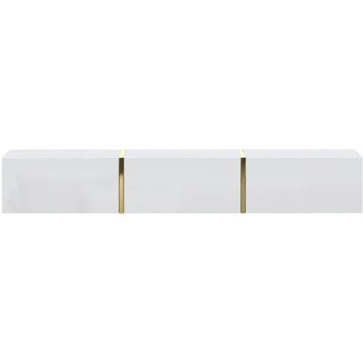 Vente-unique Tv-Hängeschrank Marzialo Weiß Goldfarben 179.9 cm Vente-unique Tv-Hängeschrank Marzialo Weiß Goldfarben 179.9 cm