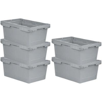 PROREGAL Mega Deal 5x Conical Mehrweg-Stapelbehälter Grau HxBxT 27,3 x 40 x 60cm 47 Liter Lagerbox Eurobox Transportbox Transportbehälter PROREGAL Mega Deal 5x Conical Mehrweg-Stapelbehälter Grau HxBxT 27,3 x 40 x 60cm 47 Liter Lagerbox Eurobox Transportbox Transportbehälter
