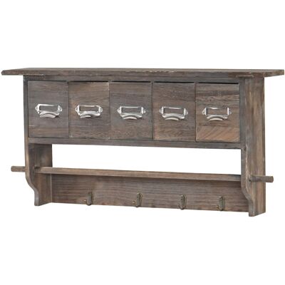 MCW Garderobe C49 Vintage mit 5 Schubladen 32x65x13cm Braun MCW Garderobe C49 Vintage mit 5 Schubladen 32x65x13cm Braun
