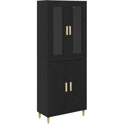vidaXL Highboard Wandmontiert 2 Stk Schwarz Eichen-Optik Holzwerkstoff 3416199 vidaXL Highboard Wandmontiert 2 Stk Schwarz Eichen-Optik Holzwerkstoff 3416199