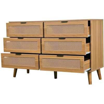 okwish Kommode mit Schubladen Metallgriffe Schlafzimmer 120x40x76cm Natur okwish Kommode mit Schubladen Metallgriffe Schlafzimmer 120x40x76cm Natur