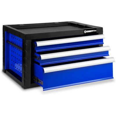 EBERTH Werkstattwagen Leer 3 Schubladen aus Metall mit Doppelwand Blau EBERTH Werkstattwagen Leer 3 Schubladen aus Metall mit Doppelwand Blau