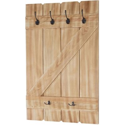 BERLINLODGE Wandgarderobe 91x60x10cm 6 Haken Kiefer BERLINLODGE Wandgarderobe 91x60x10cm 6 Haken Kiefer