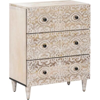 vidaXL Aufbewahrungs-Sideboard Weiß 60 x 33,5 x 75 cm Massivholz Mango 4018371 vidaXL Aufbewahrungs-Sideboard Weiß 60 x 33,5 x 75 cm Massivholz Mango 4018371