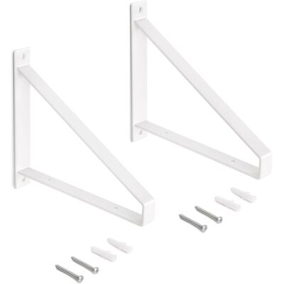 Emuca Satz Träger Set für Regale in Holz Shelf mit Dreieckiger Form Stahl Weiß Satz Regalträger Set Emuca Satz Träger Set für Regale in Holz Shelf mit Dreieckiger Form Stahl Weiß Satz Regalträger Set
