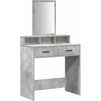 vidaXL Grauer MDF Frisiertisch mit Schubladen - Schminktische vidaXL Grauer MDF Frisiertisch mit Schubladen - Schminktische