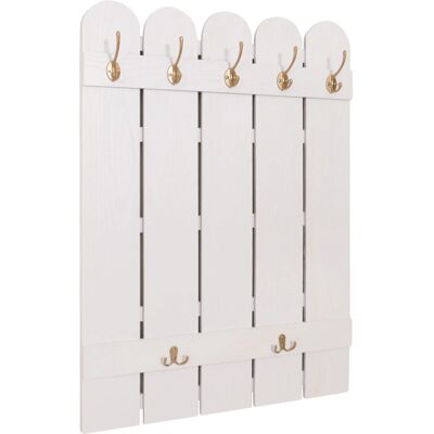MCW Wandgarderobe N95 Paulownia 7 Haken 86x60cm Weiß MCW Wandgarderobe N95 Paulownia 7 Haken 86x60cm Weiß