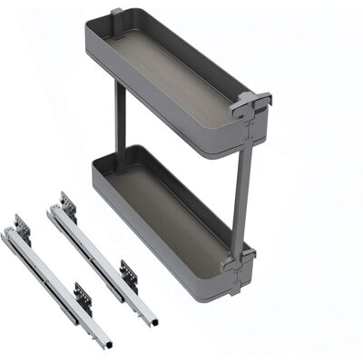 Emuca Flaschenregal Seitlich Ausziehbar Harmony mit Soft-Close Modul Breite 150 mm Höhe 800 mm Stahl und Holz Anthrazitgrau Emuca Flaschenregal Seitlich Ausziehbar Harmony mit Soft-Close Modul Breite 150 mm Höhe 800 mm Stahl und Holz Anthrazitgrau