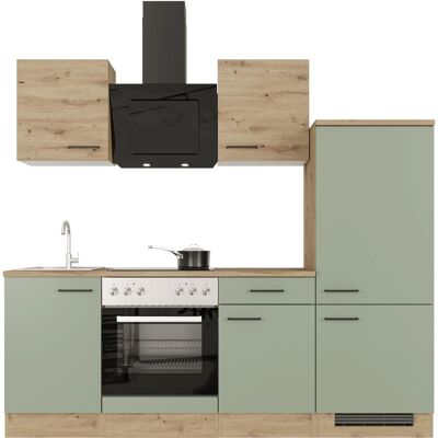 FLEX-WELL Cara Küchen-Set - Grün, Eiche, 220cm FLEX-WELL Cara Küchen-Set - Grün, Eiche, 220cm