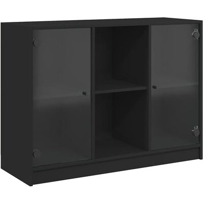 vidaXL Sideboard Schwarz 102x37x75,5 cm Holzwerkstoff 3295872 vidaXL Sideboard Schwarz 102x37x75,5 cm Holzwerkstoff 3295872