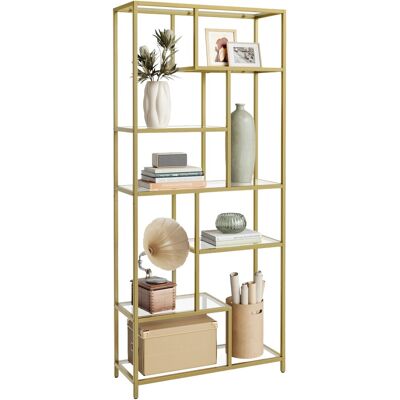 Songmics Regal Baris mit 6 Hartglas-Ablagen Gold Songmics Regal Baris mit 6 Hartglas-Ablagen Gold