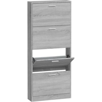 vidaXL Schuhschrank Grey Sonoma 59x17x150 cm Holz 4Schubladen vidaXL Schuhschrank Grey Sonoma 59x17x150 cm Holz 4Schubladen