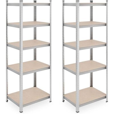 Relaxdays - Set de 2 Estanterías Metálicas - Silber Relaxdays - Set de 2 Estanterías Metálicas - Silber