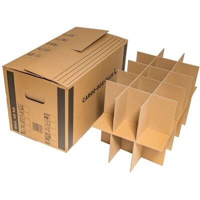 PROREGAL Mega Deal 10x Gläserkarton LxBxH 640x340x360mm mit Gefache & Einlage Braun Umzugskarton Flaschenkarton Geschirrkarton PROREGAL Mega Deal 10x Gläserkarton LxBxH 640x340x360mm mit Gefache & Einlage Braun Umzugskarton Flaschenkarton Geschirrkarton