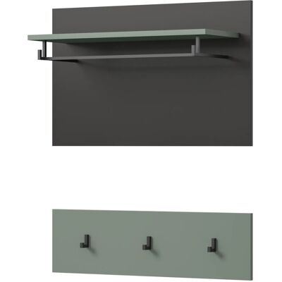 Inn.Furn Garderobenpaneel Set in Salbei und Grau 80 cm Cooper Inn.Furn Garderobenpaneel Set in Salbei und Grau 80 cm Cooper