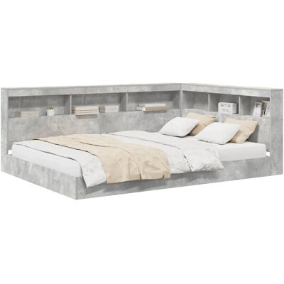 vidaXL Bücherregal-Bett Betongrau 140 x 200 cm Holzwerkstoff 3335731 vidaXL Bücherregal-Bett Betongrau 140 x 200 cm Holzwerkstoff 3335731
