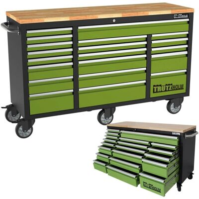 TRUTZHOLM Werkstattwagen Deluxe XXL Unbestückt 160x91 cm 20 Schubladen Grün TRUTZHOLM Werkstattwagen Deluxe XXL Unbestückt 160x91 cm 20 Schubladen Grün