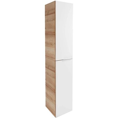 Fackelmann B.BRILLANT Hochschrank - 30cm breit, Weiß Glas/Braun Fackelmann B.BRILLANT Hochschrank - 30cm breit, Weiß Glas/Braun