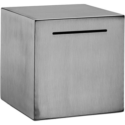 Relaxdays Sparwürfel Edelstahl Silber Ohne Öffnung 15 cm x 15 cm x 15 cm 0,5 kg Relaxdays Sparwürfel Edelstahl Silber Ohne Öffnung 15 cm x 15 cm x 15 cm 0,5 kg