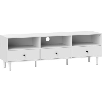 HOMCOM TV Schrank TV Board mit Schubladen 3 Offenen Fächern Weiß HOMCOM TV Schrank TV Board mit Schubladen 3 Offenen Fächern Weiß