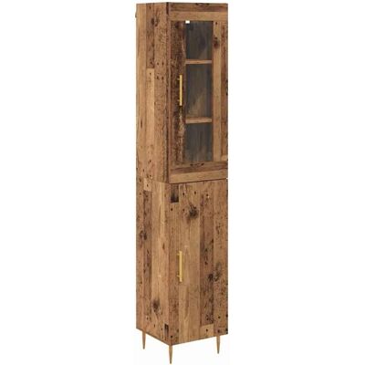 vidaXL Highboard 2-Tlg Altholz Glas 3415674 vidaXL Highboard 2-Tlg Altholz Glas 3415674