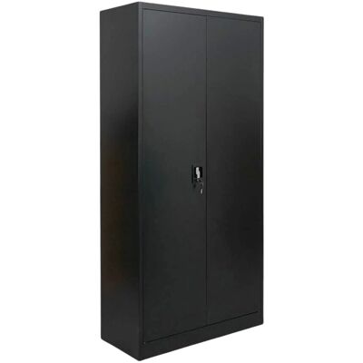 PROREGAL Flügeltürenschrank ELEPHANT Mit 2 Türen Abschließbar HxBxT 180x80x40cm 4 Ebenen Stahl Pulverbeschichtet Schwarz Spind Aktenschrank PROREGAL Flügeltürenschrank ELEPHANT Mit 2 Türen Abschließbar HxBxT 180x80x40cm 4 Ebenen Stahl Pulverbeschichtet Schwarz Spind Aktenschrank