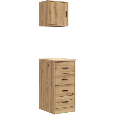 vidaXL Garagenschränke 2 Stück Artisan Eichen Holzschrank Werkzeugschrank - Garage Cabinets vidaXL Garagenschränke 2 Stück Artisan Eichen Holzschrank Werkzeugschrank - Garage Cabinets