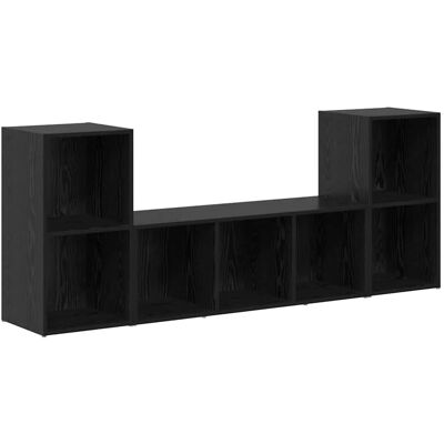 vidaXL TV-Schrank 3 Stk Schwarz 107 x 35 x 37 cm Holzwerkstoff 3393253 vidaXL TV-Schrank 3 Stk Schwarz 107 x 35 x 37 cm Holzwerkstoff 3393253