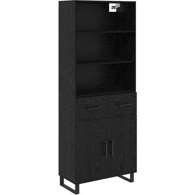 vidaXL Highboard Wandmontiert 2 Stk Schwarz Eichen-Optik Holzwerkstoff 3416084 vidaXL Highboard Wandmontiert 2 Stk Schwarz Eichen-Optik Holzwerkstoff 3416084