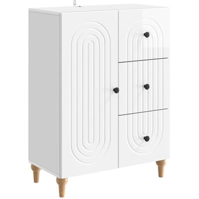 vidaXL Sideboard Hochglanz Weiß 66 x 34,5 x 90 cm Holzwerkstoff 894169 vidaXL Sideboard Hochglanz Weiß 66 x 34,5 x 90 cm Holzwerkstoff 894169