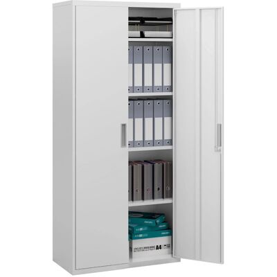 HOMCOM Aktenschrank Büroschrank Stahl Weiß 80L x 40B x 180H cm HOMCOM Aktenschrank Büroschrank Stahl Weiß 80L x 40B x 180H cm