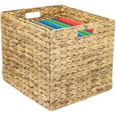HMF 37246 Aufbewahrungskorb DIN A4 Hängeregister Korb Geflochten Wasserhyazinthe zu Kallax 33 x 38 x 32 cm HMF 37246 Aufbewahrungskorb DIN A4 Hängeregister Korb Geflochten Wasserhyazinthe zu Kallax 33 x 38 x 32 cm