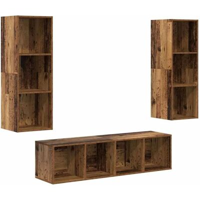 vidaXL TV-Schrank Set 3-Tlg Altholz 37 x 37 x 142,5 cm Holzwerkstoff 3393129 vidaXL TV-Schrank Set 3-Tlg Altholz 37 x 37 x 142,5 cm Holzwerkstoff 3393129