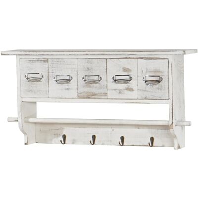 MCW Garderobe C49 Vintage mit 5 Schubladen 32x65x13cm Shabby Look Weiß MCW Garderobe C49 Vintage mit 5 Schubladen 32x65x13cm Shabby Look Weiß