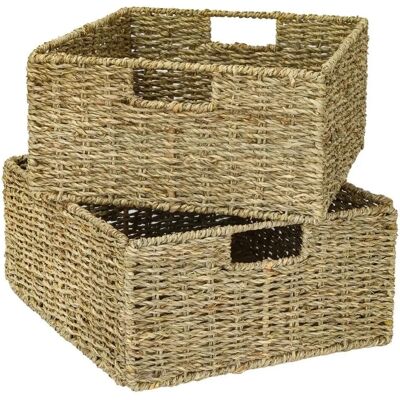 HMF 37043-S2 Aufbewahrungskorb Korb Geflochten Seegras Kallax Halbes Fach 30 x 34 x 15 cm HMF 37043-S2 Aufbewahrungskorb Korb Geflochten Seegras Kallax Halbes Fach 30 x 34 x 15 cm