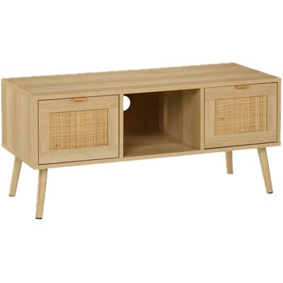 Relaxdays TV-Möbel - Natürliche Farbe - 45,5x100x40 cm - Holz- und Rattanfurnier Relaxdays TV-Möbel - Natürliche Farbe - 45,5x100x40 cm - Holz- und Rattanfurnier