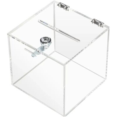 HMF 46919 Acryl Spendenbox Schloss 15 x 15 x 15 cm DIN A6 Transparent HMF 46919 Acryl Spendenbox Schloss 15 x 15 x 15 cm DIN A6 Transparent