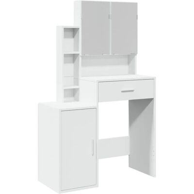 vidaXL Schminktisch mit Schrank Weiß 80x35x132 cm vidaXL Schminktisch mit Schrank Weiß 80x35x132 cm